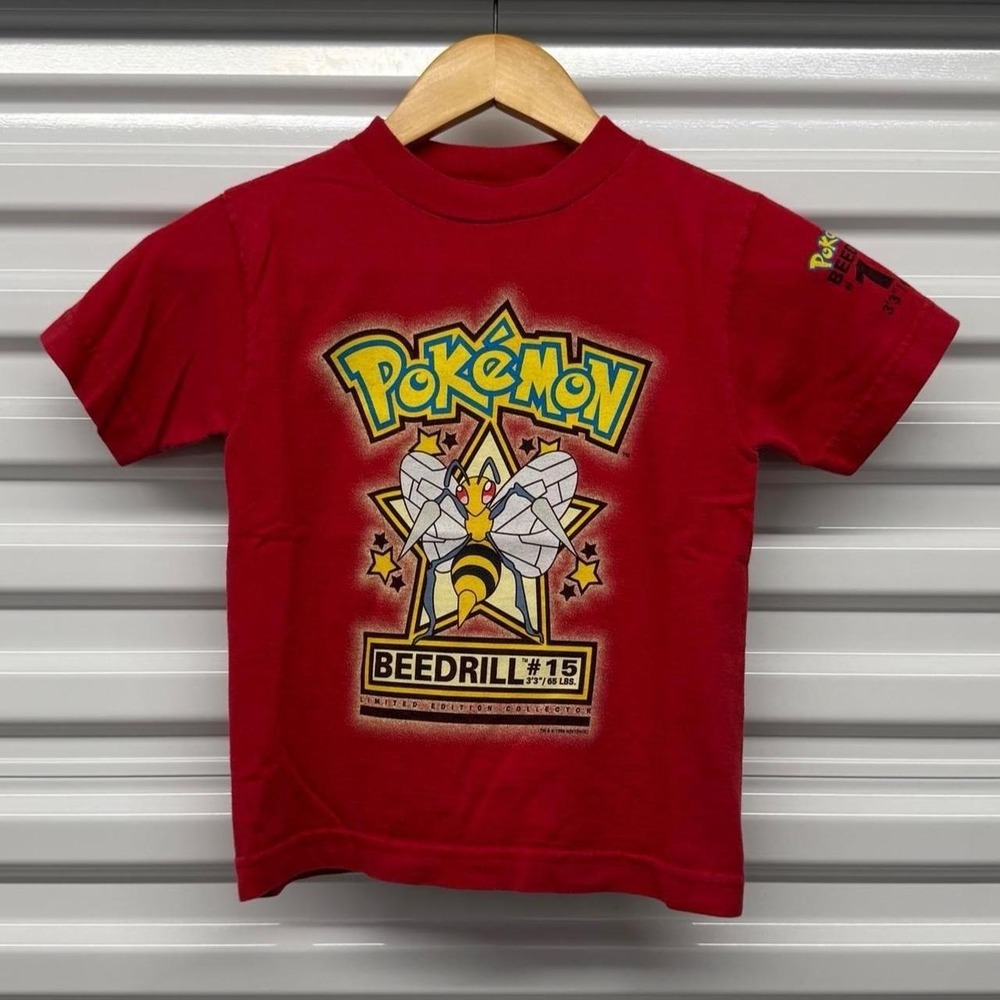 VTG 1999 Pokemon Beedrill Stats T-Shirt Size Kids 4